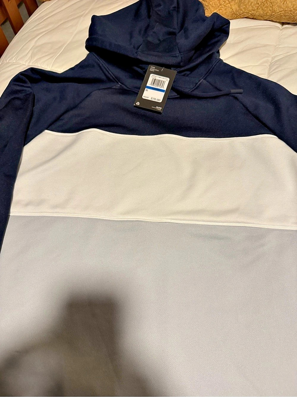 Under Armour XLTGTEC Color Block Hoodie in Blue & Gray Size XL NWT